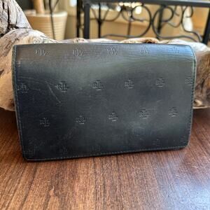 Lauren Ralph Lauren Embossed Black Leather Wallet Vintage